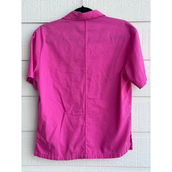 Gene Ewing BIS Pink Wrinkled Denim button up shirt 100% Cotton SM VTG - Picture 2 of 10